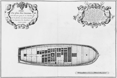 Plan van het valse dek van een schip, illustratie uit de 